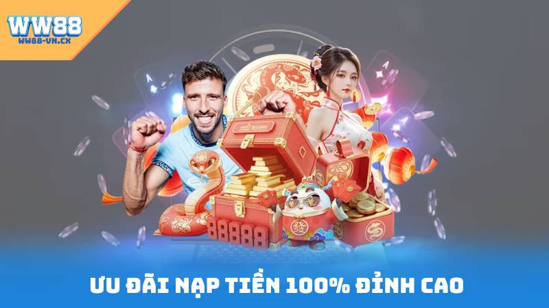 Khuyến Mãi WW88 1 Ưu đãi nạp tiền 100% đỉnh cao